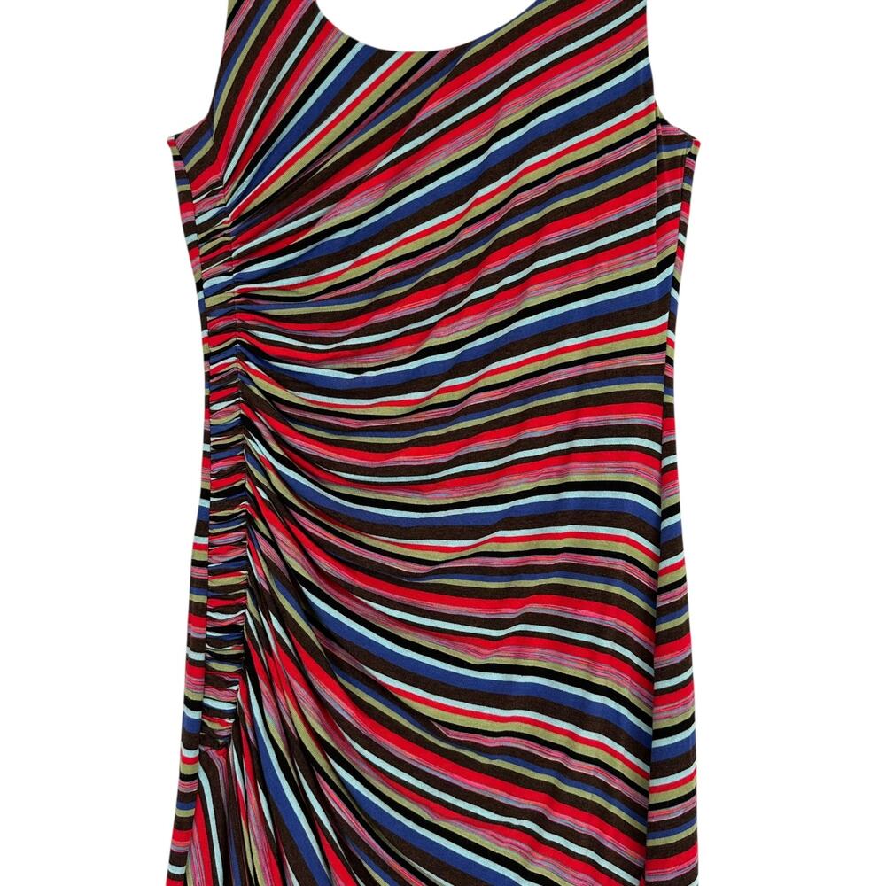 BAILEY 44 Anthropologie Rainbow Striped Luca Ruched Jersey Midi Maxi Dress Small - Picture 7 of 11